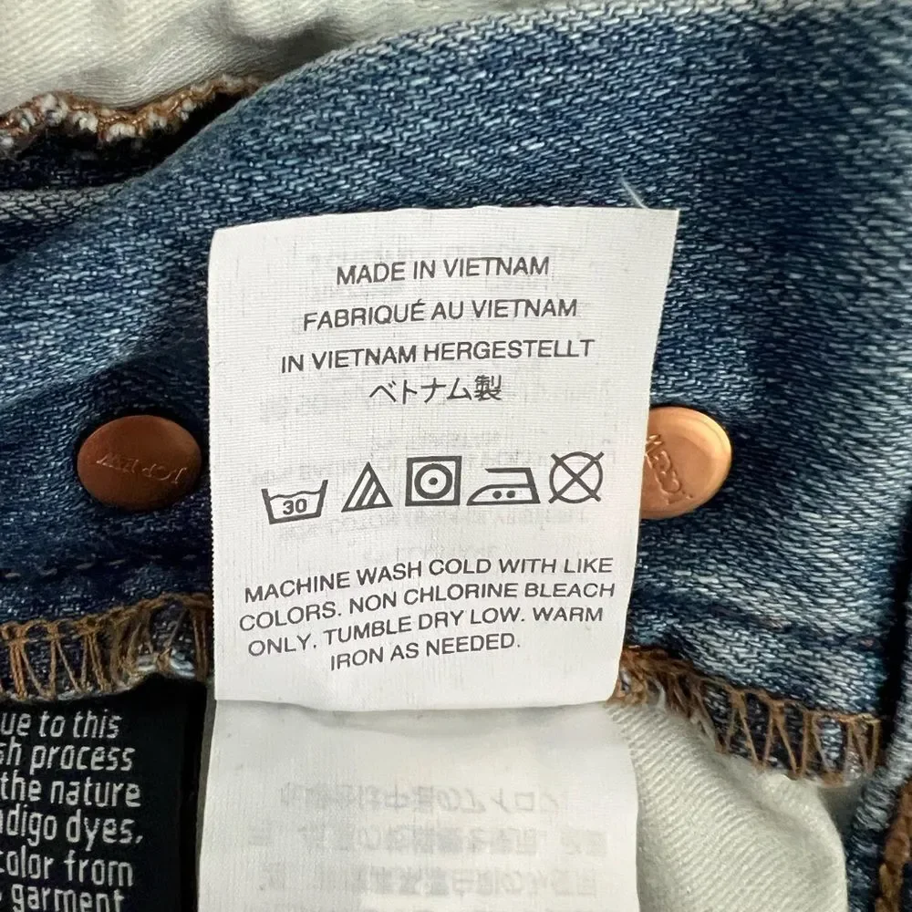 J. Crew Womens Vintage Straight Button Fly Jeans Size 29 Distressed Light Wash